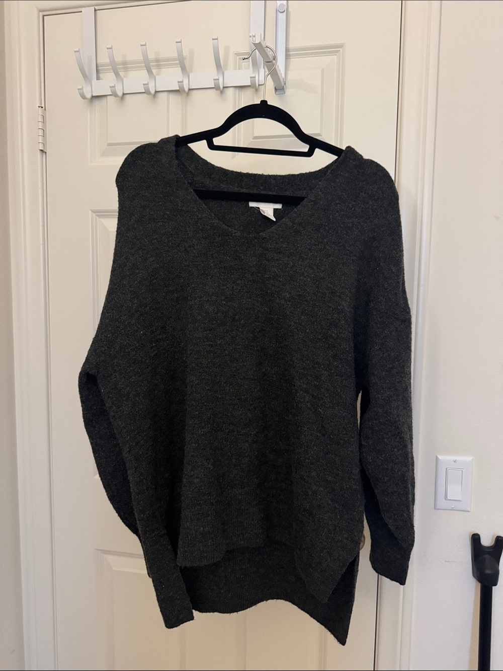 H&M Dark Charcoal V-Neck Women's Sweater
